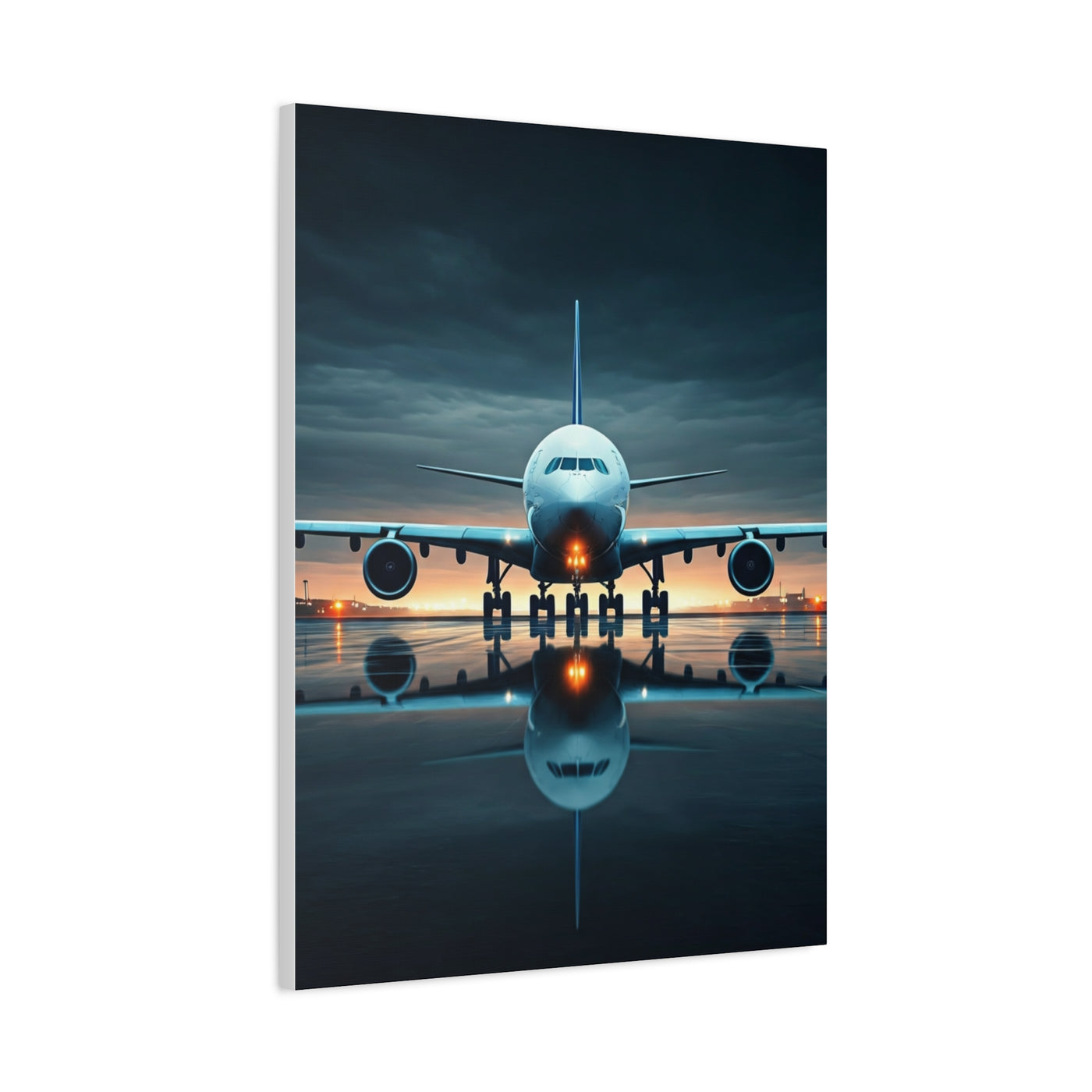 Runway Jet Reflection Wall Art & Canvas Prints