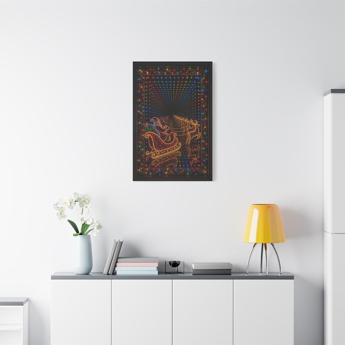 Infinity Tunnel Santa Sleigh Wall Art & Canvas Print