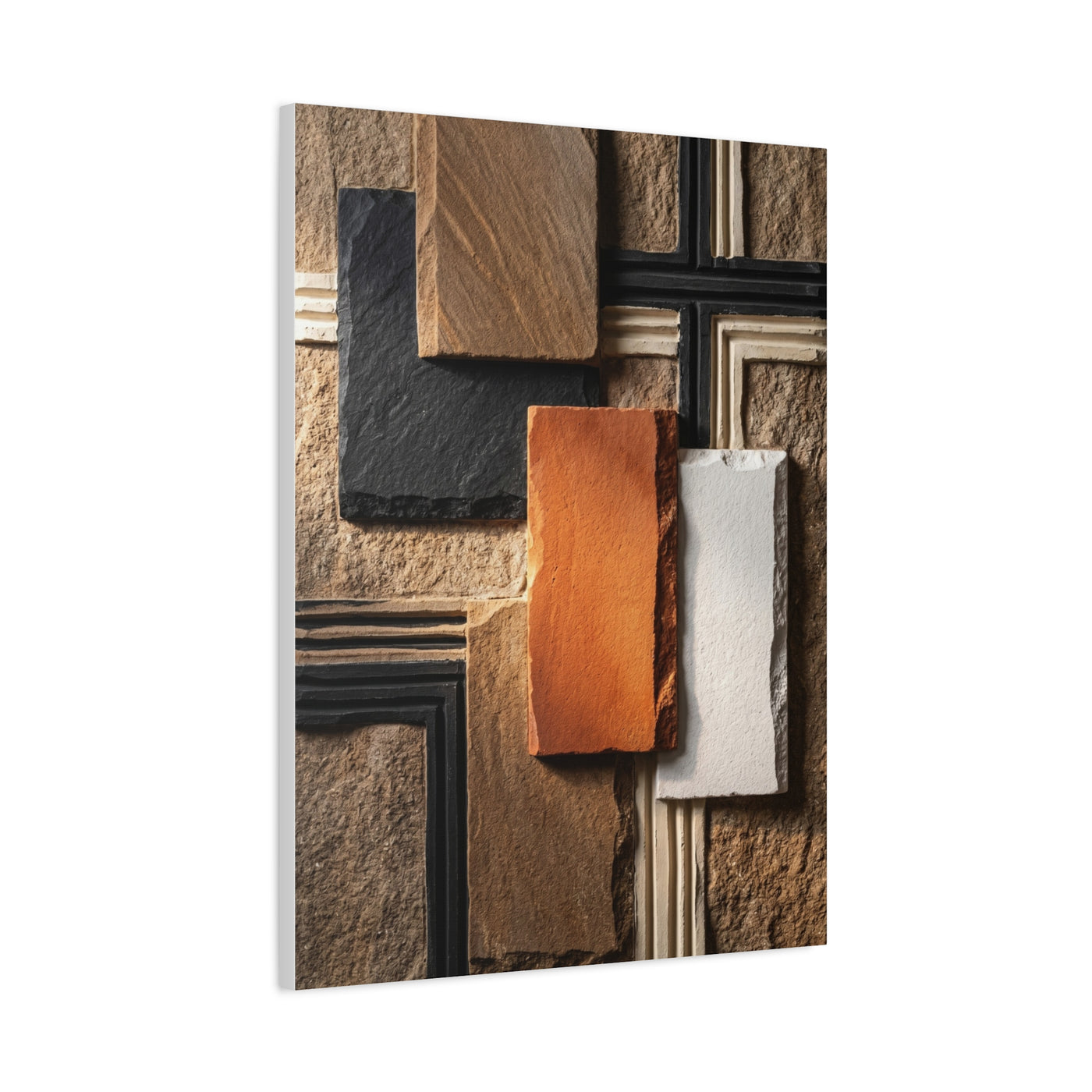 Sculptural Stone Geometry Composition Wall Art & Canvas Print