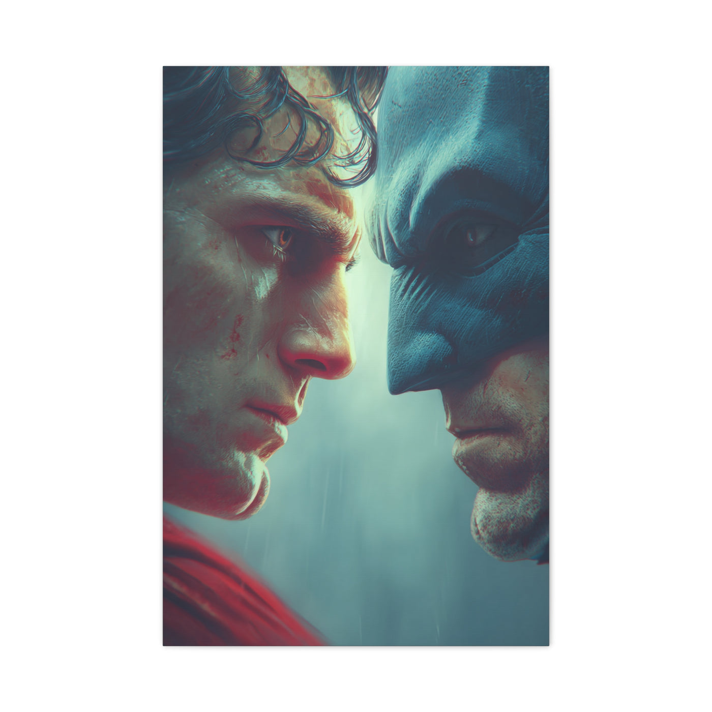 Batman vs Superman Intense Close-Up Poster Wall Art & Canvas Print