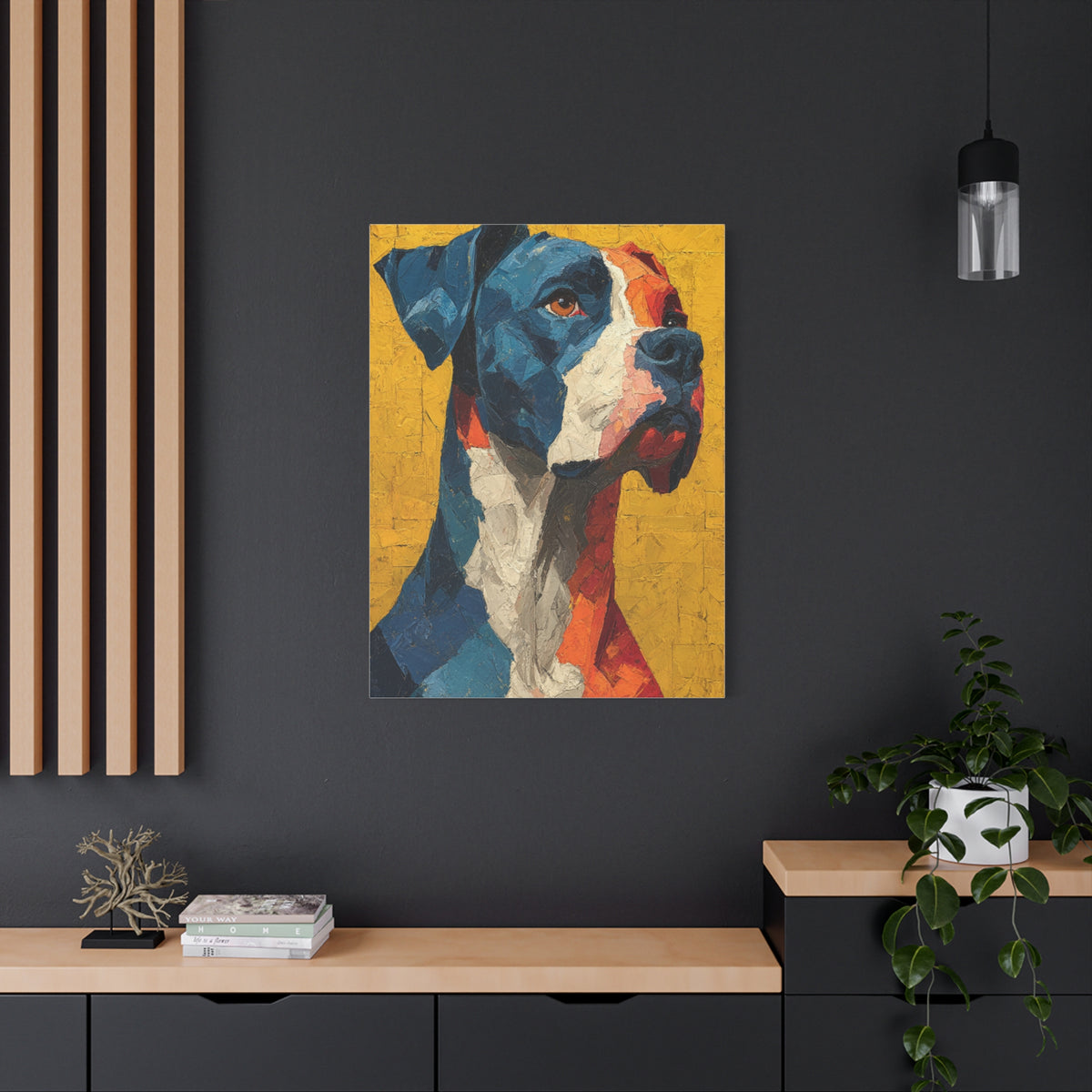 Boxer Abstract Color Portrait Wall Art & Canvas Print