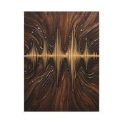 Golden Acoustic Wave Wood Composition Wall Art & Canvas Print