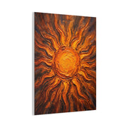 Fiery Impasto Sunburst Painting Wall Art & Canvas Print