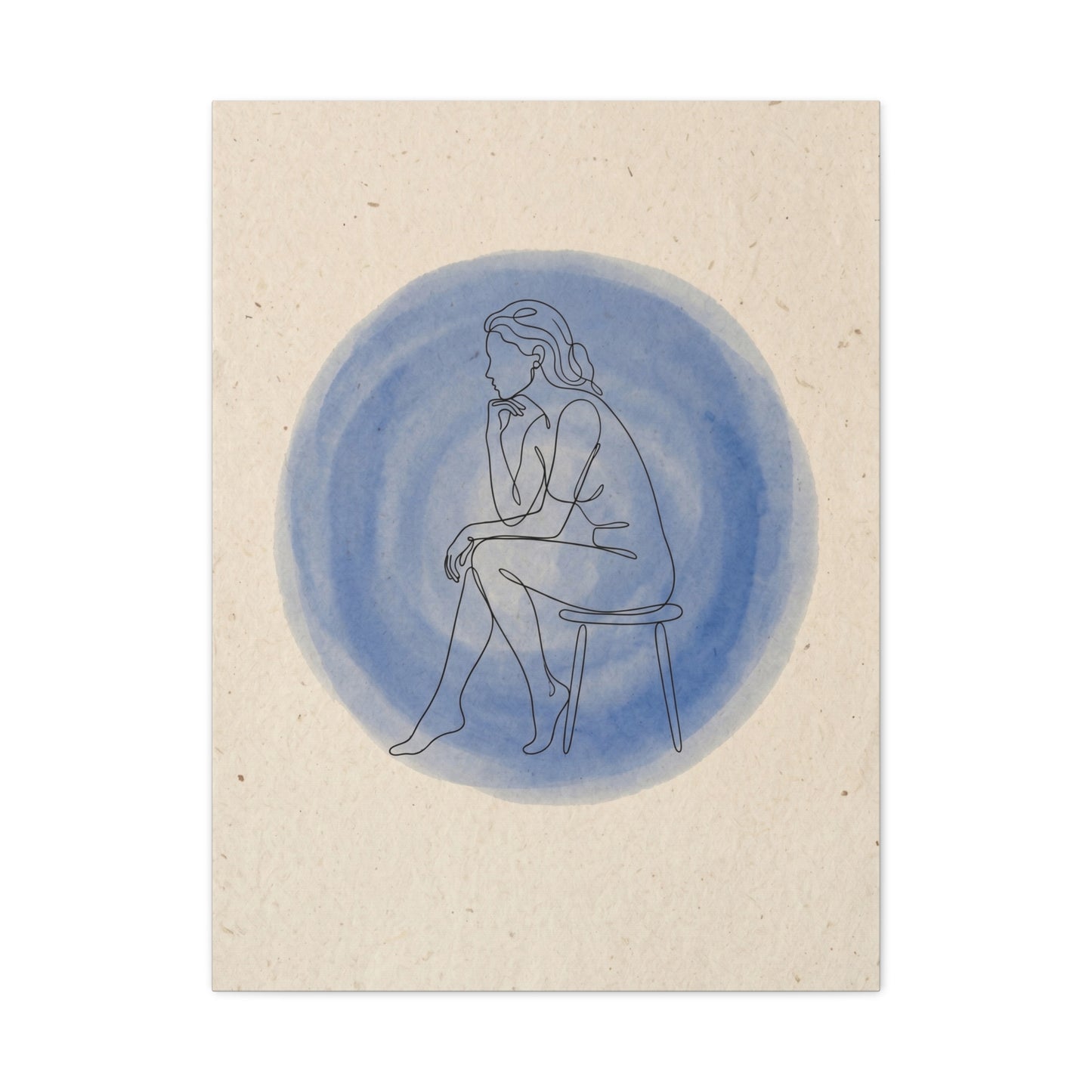 Minimal Thinker Line Art Composition Wall Art & Canvas Print