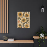 Vintage Botanical Sunflower Pattern Wall Art & Canvas Print