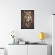 Rustic Metal Owl Sculpture Wall Art & Canvas Print
