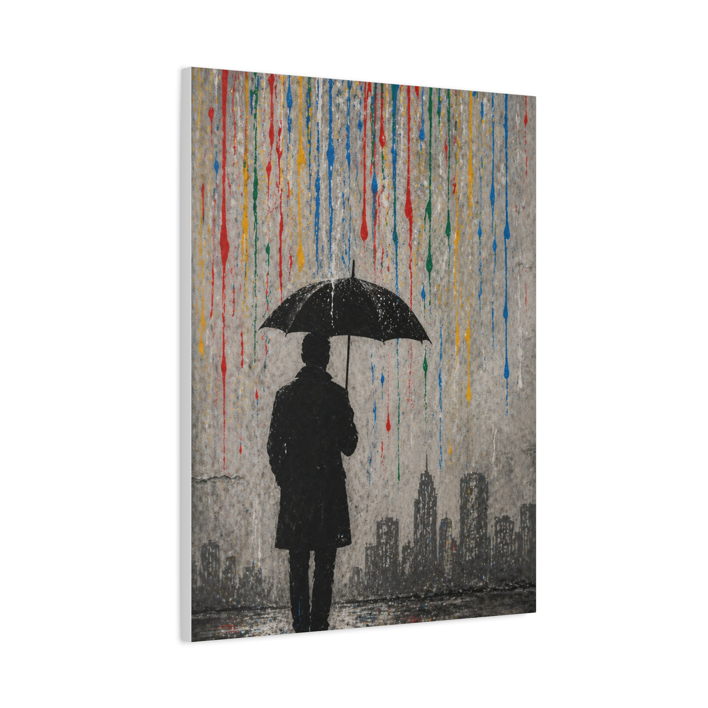 Urban Rain Umbrella Street Art Wall Art & Canvas Print