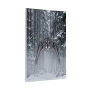 Great Grey Owl Winter Flight Wall Art & Canvas Print