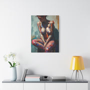 Expressive Seated Nude Color Study Wall Art & Canvas Print
