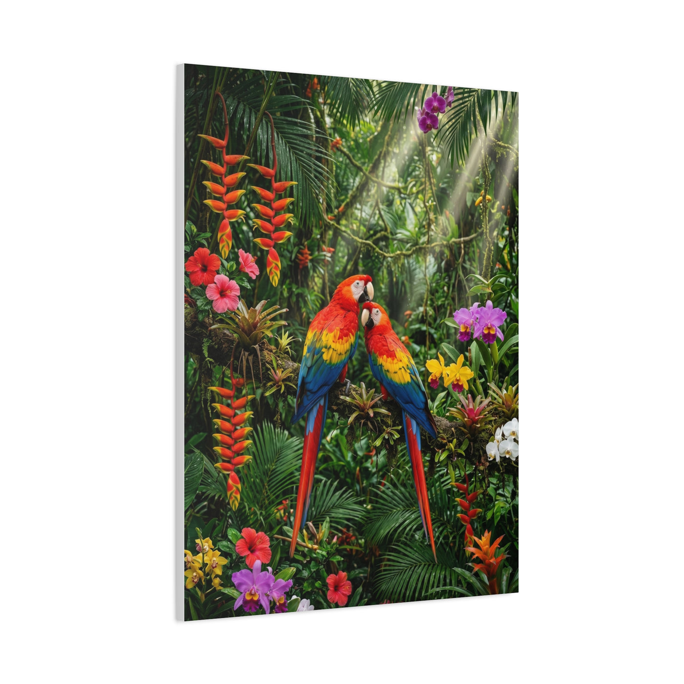 Vibrant Jungle Parrot Paradise Tropical Wall Art & Canvas Print