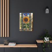 Ornate Stained Glass Sunflower Panel Wall Art & Canvas Print