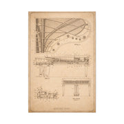 Grand Piano Blueprint Study Wall Art & Canvas Print