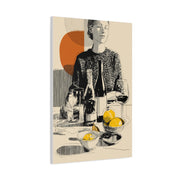Minimalist Line Art Dining Scene Wall Art & Canvas Print