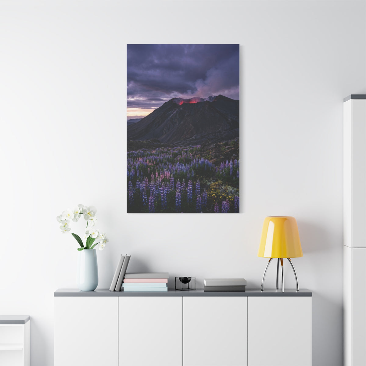 Volcanic Twilight & Wild Lupines Wall Art & Canvas Print