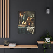 Rustic Pear & Candle Still Life Wall Art & Canvas Print