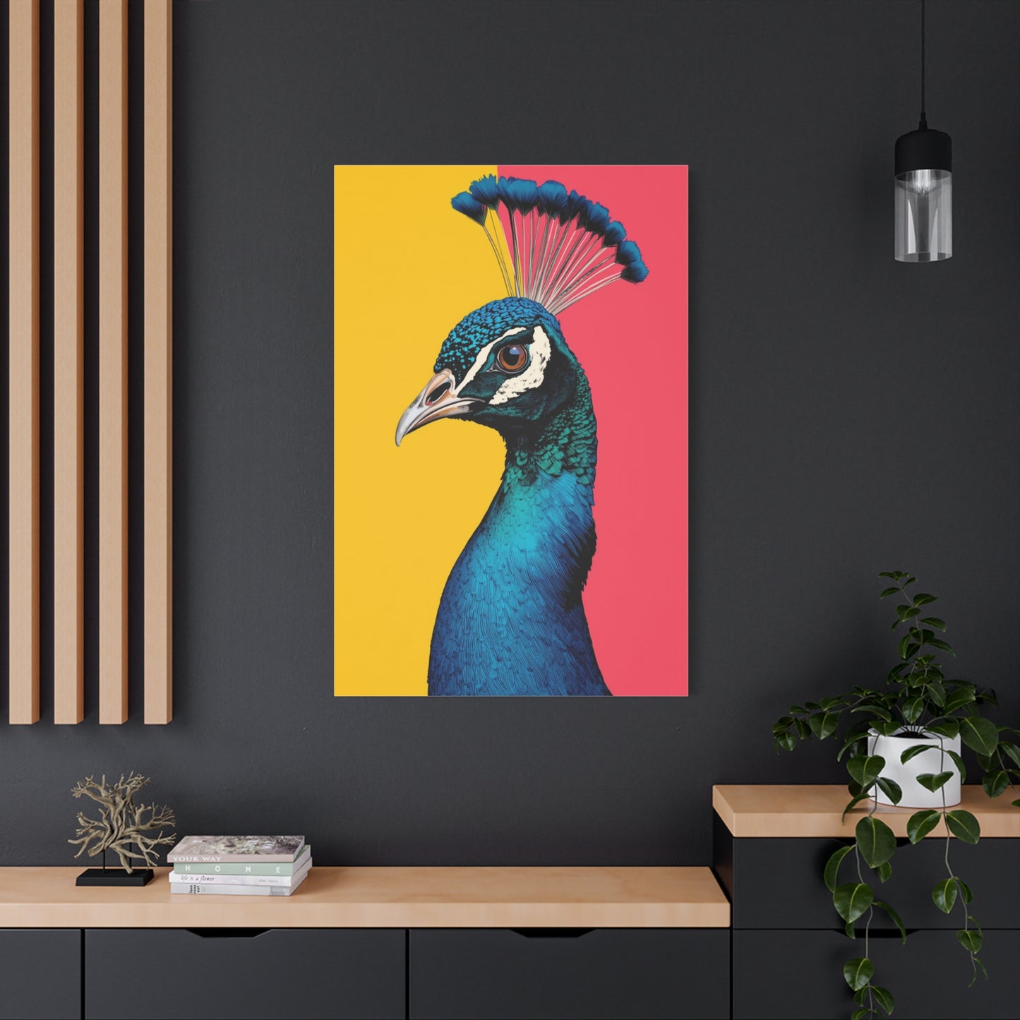 Modern Pop Peacock Profile Wall Art & Canvas Print