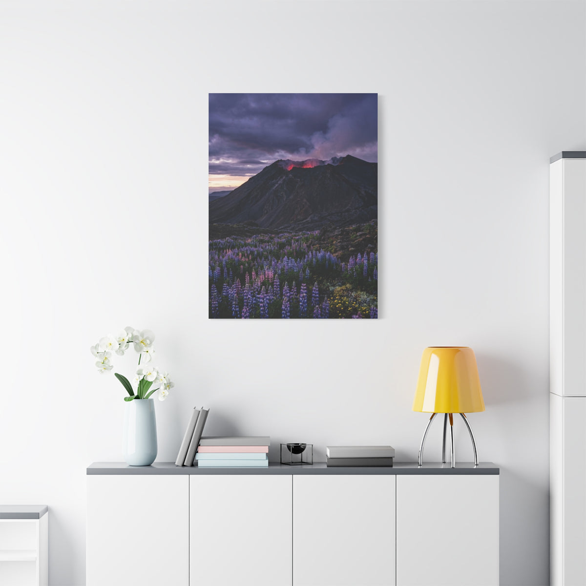 Volcanic Twilight & Wild Lupines Wall Art & Canvas Print