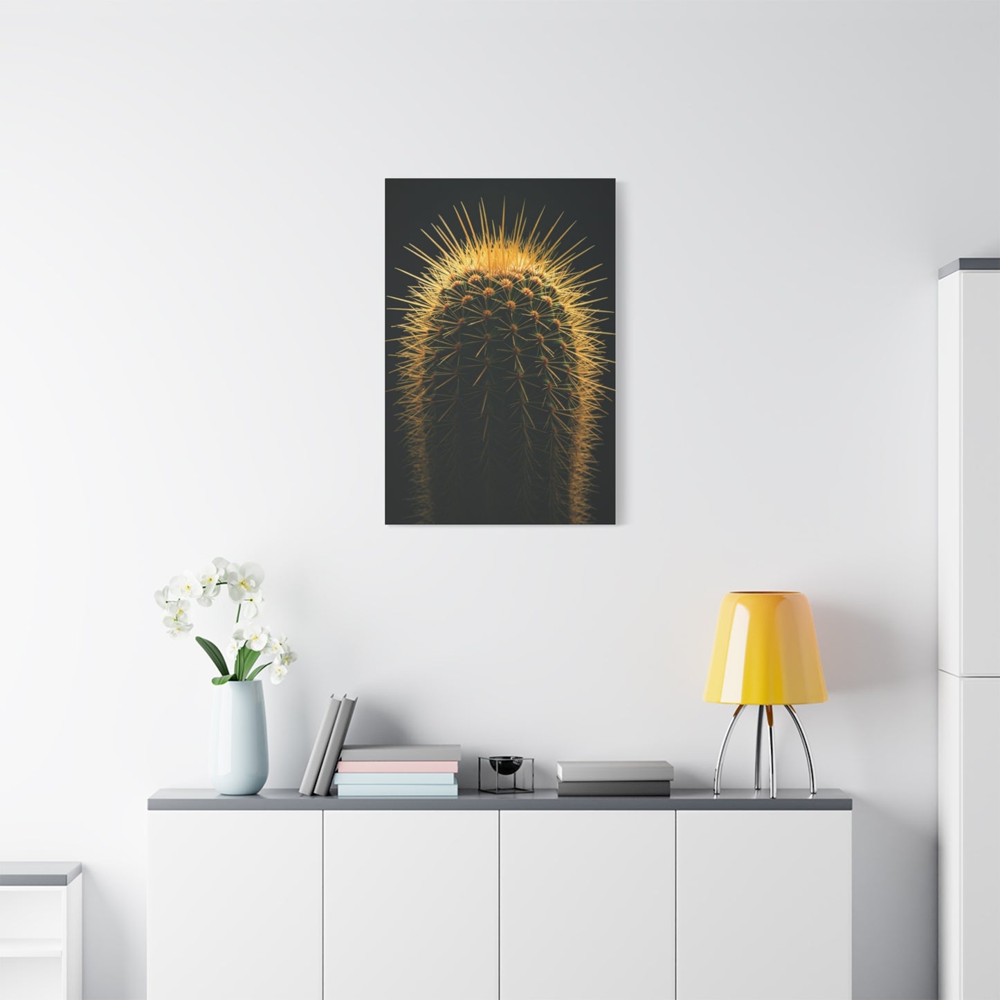 Golden Halo Cactus Sculpture Wall Art & Canvas Prints