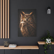 Great Horned Owl Portrait Studio Wall Art & Canvas Print