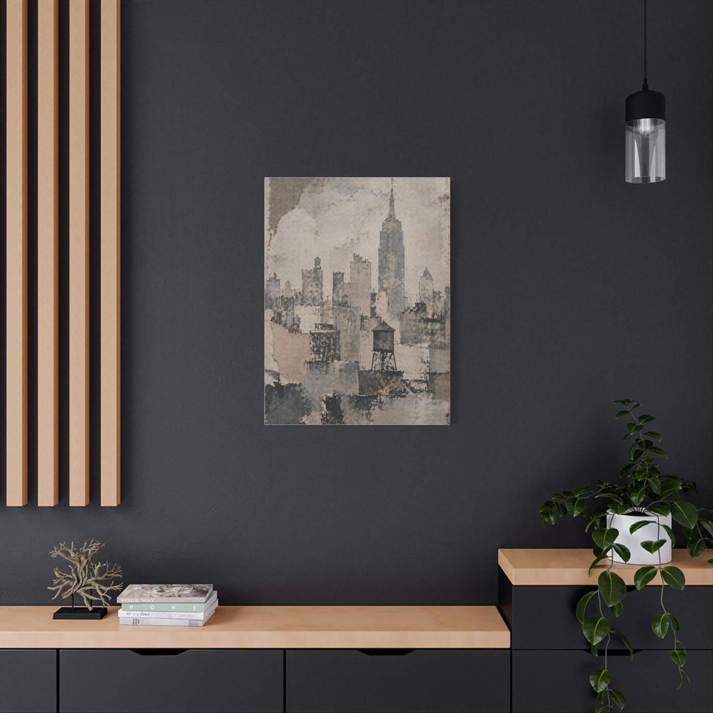 Vintage Empire State Skyline Study Wall Art & Canvas Print