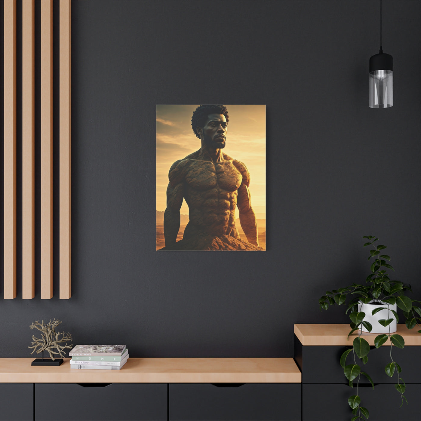 Golden Stone Warrior Portrait Wall Art & Canvas Prints