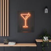 Amber Neon Martini Sign Wall Art & Canvas Print