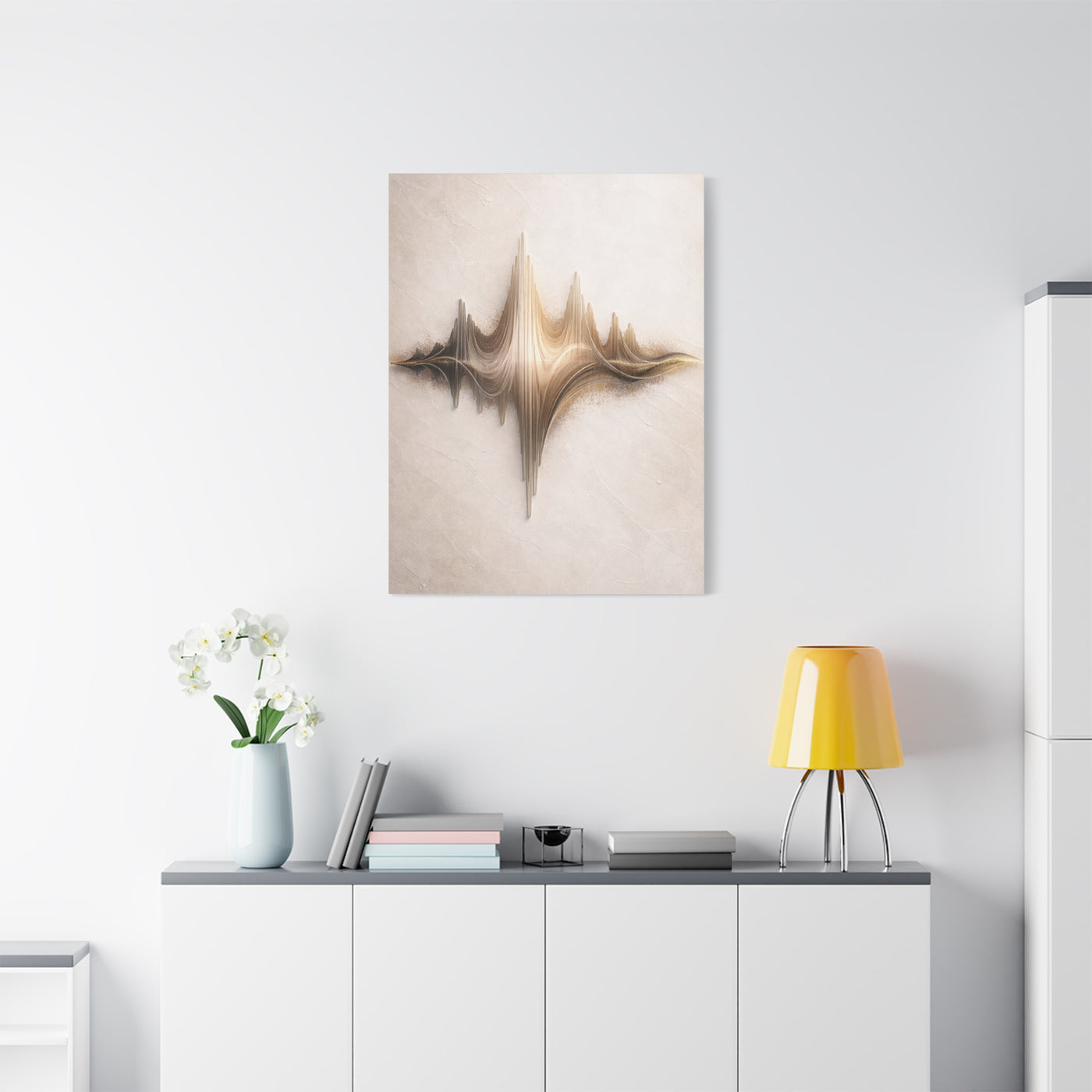 Luminous Soundwave Glass Sculpture Wall Art & Canvas Print