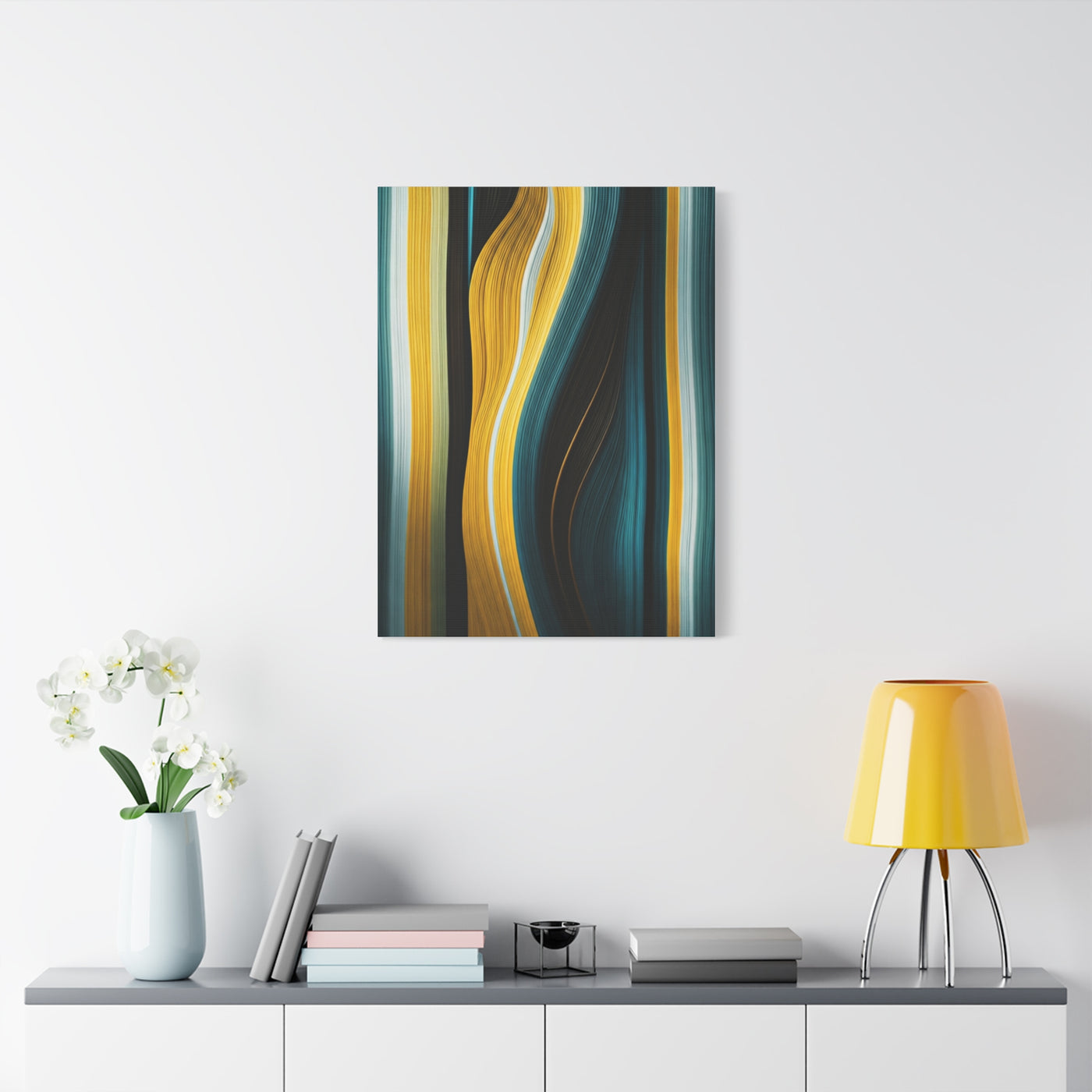 Vertical Gold Flow Abstract Wall Art & Canvas Prints