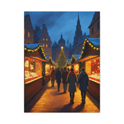 Classic Christmas Market Evening Wall Art & Canvas Print