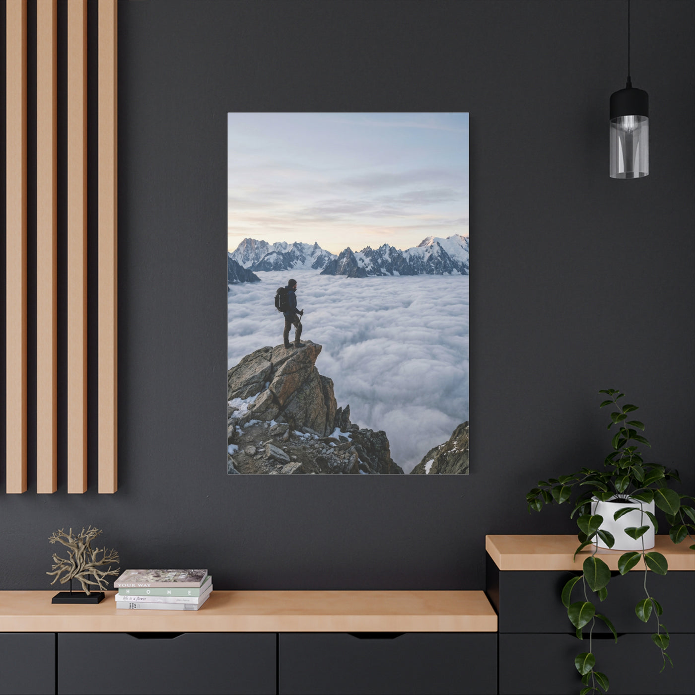 High Altitude Cloud Sea & Hiker Wall Art & Canvas Print