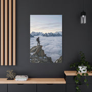 High Altitude Cloud Sea & Hiker Wall Art & Canvas Print