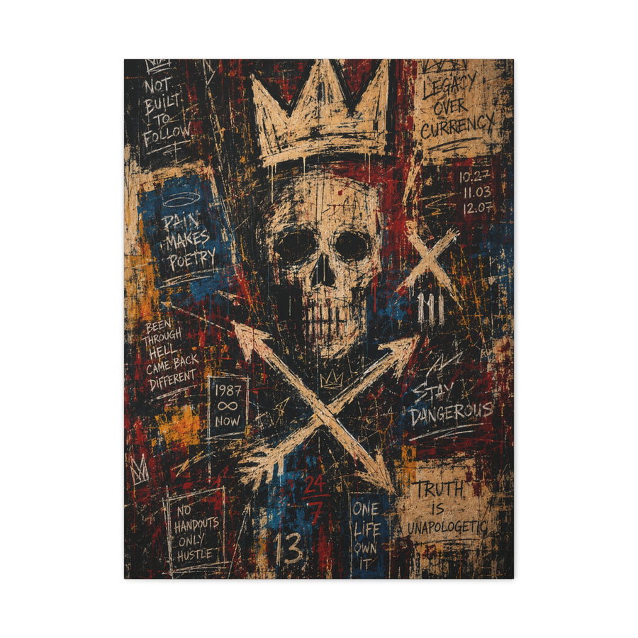 Crowned Skull Rebellion Street Wall Art & Canvas Print
