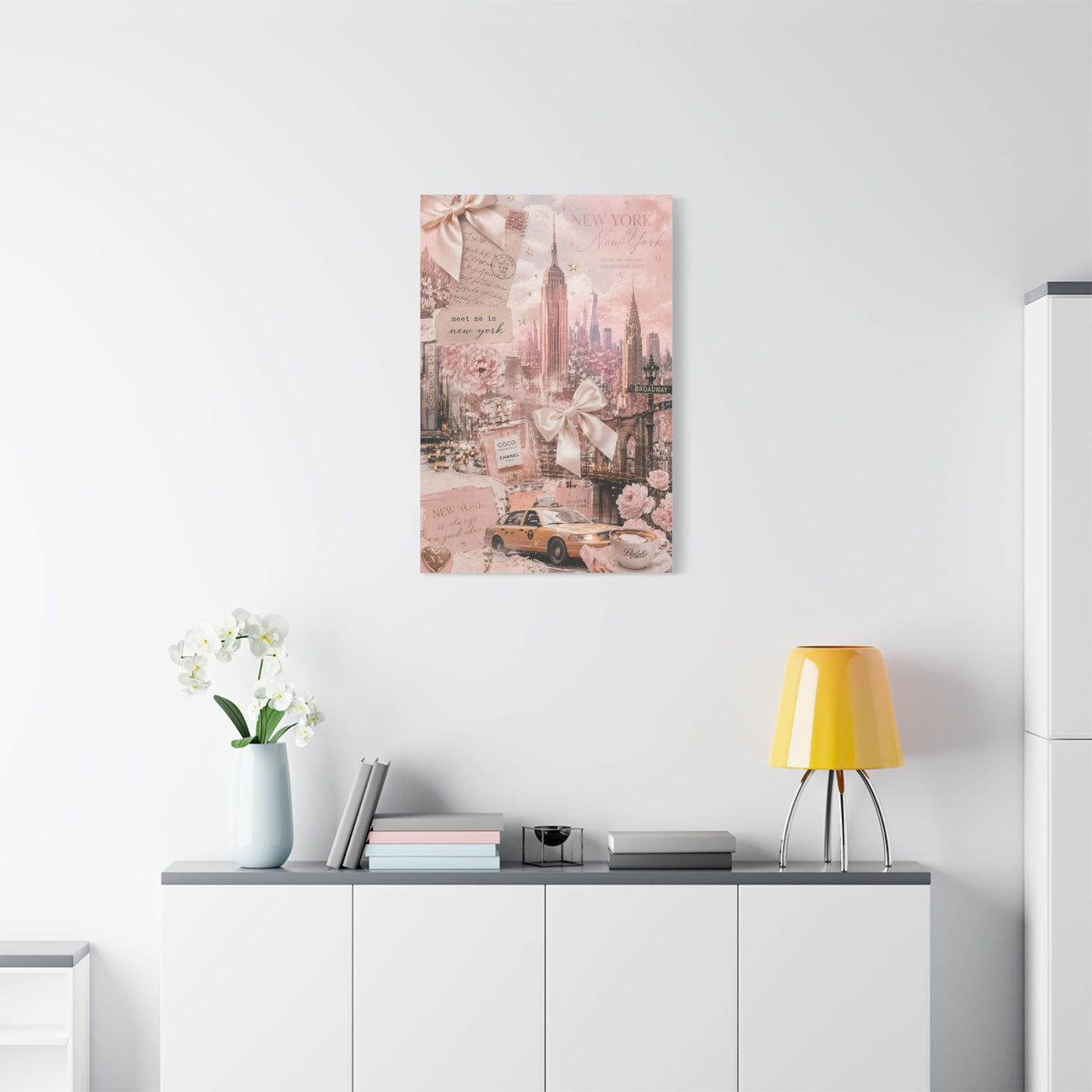 Romantic Blush NYC Dream Collage Wall Art & Canvas Print