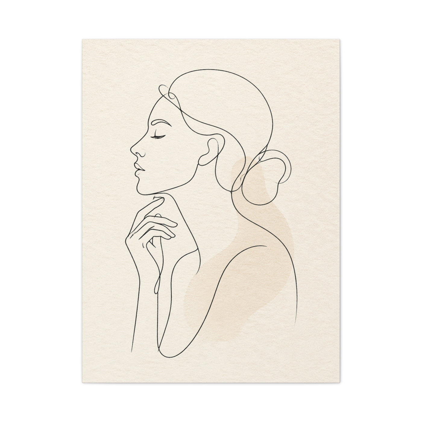 Minimal Continuous Line Portrait Wall Art & Canvas Print