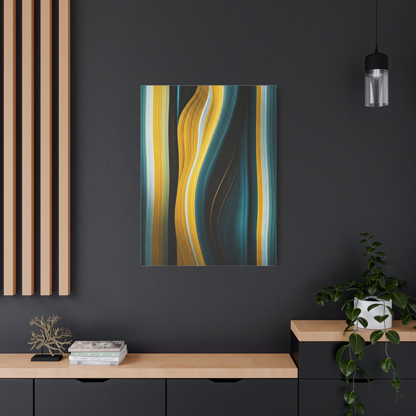 Vertical Gold Flow Abstract Wall Art & Canvas Prints