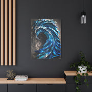 Iridescent Metal Wave Sculpture Wall Art & Canvas Print