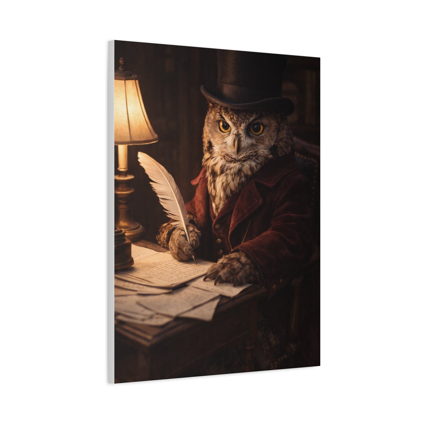 Gentleman Scholar Owl Portrait Wall Art & Canvas Print