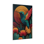 Mexican Hummingbird Sun Disc Folk Wall Art & Canvas Print