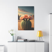 Desert Bloom Barrel Cactus Landscape Wall Art & Canvas Prints