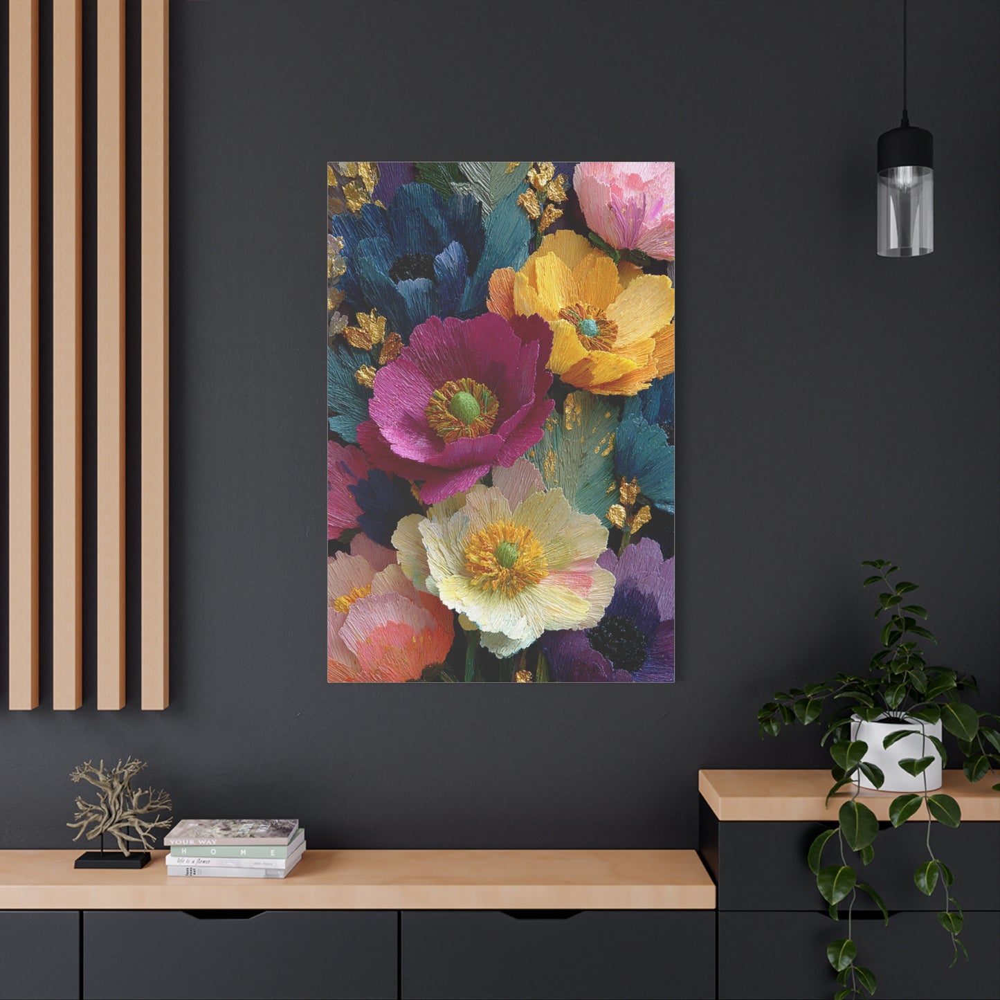 Textured Floral Relief Composition Wall Art & Canvas Print