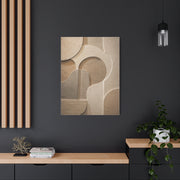 Warm Neutral Plaster Relief Abstract Wall Art & Canvas Print