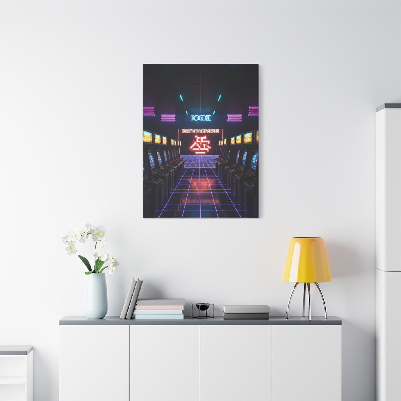 Retro Arcade Corridor Wall Art & Canvas Prints