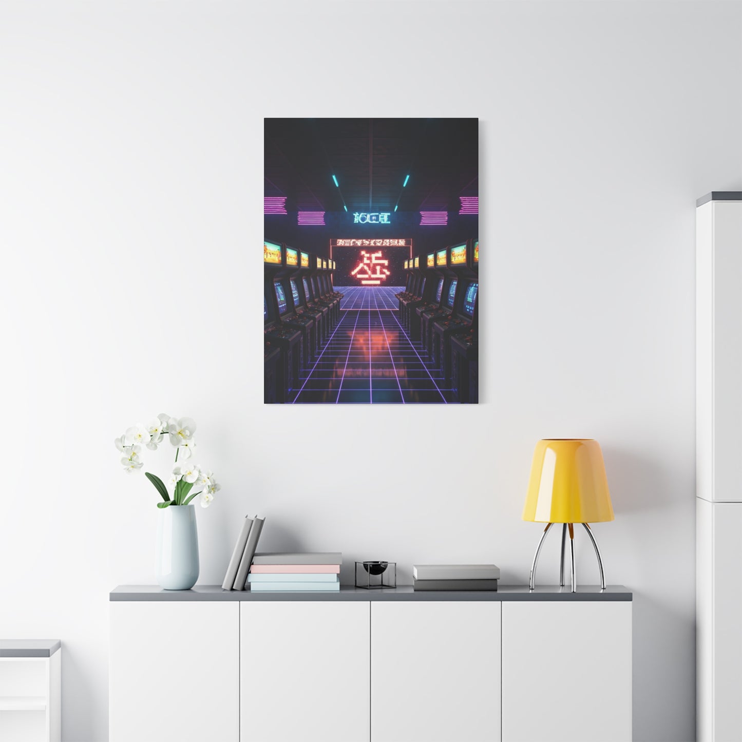 Retro Arcade Corridor Wall Art & Canvas Prints