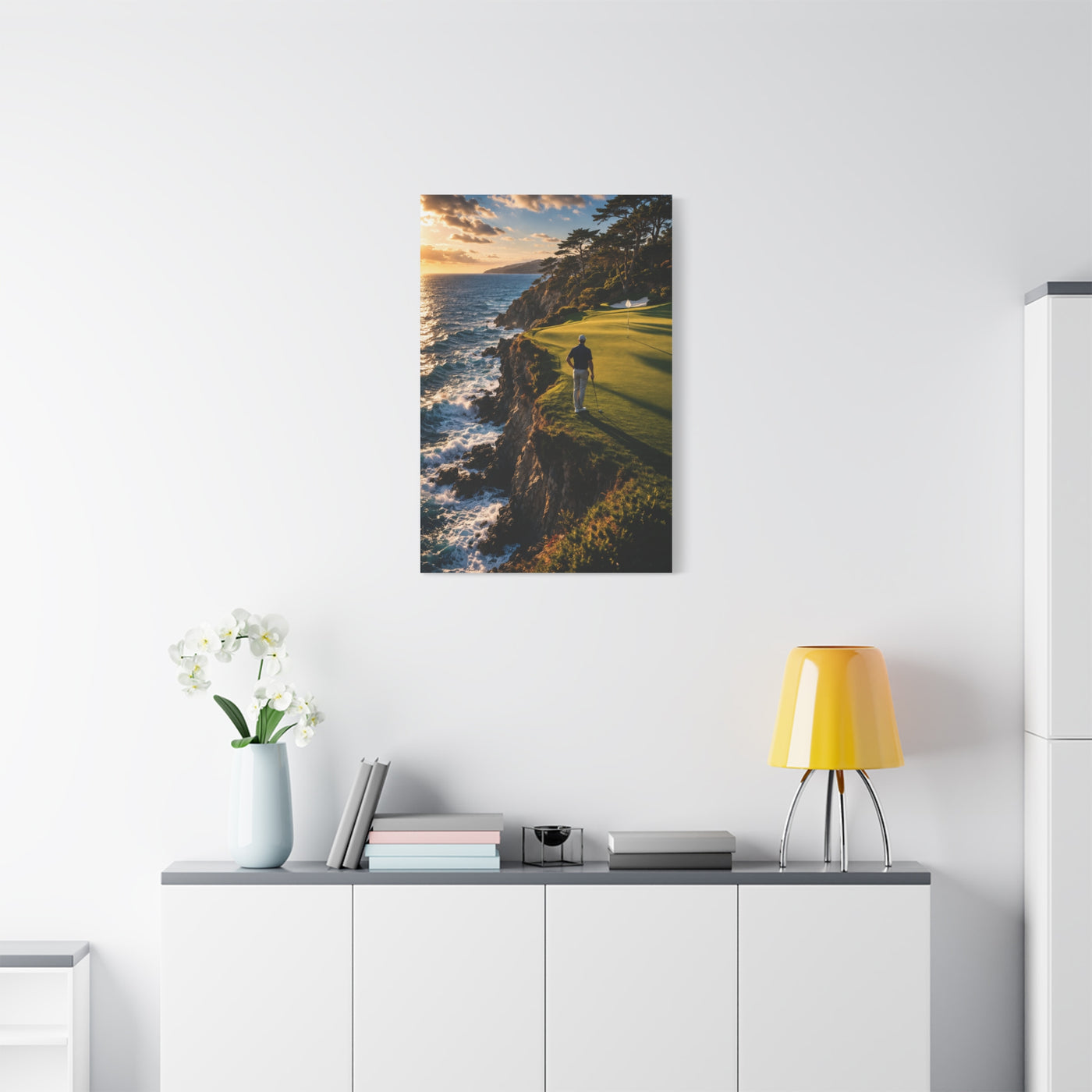 Cliffside Ocean Golf Green Wall Art & Canvas Print
