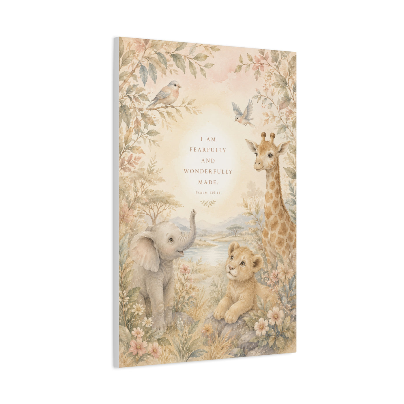Fearfully and Wonderfully Made Nursery Scripture Wall Art & Canvas Print