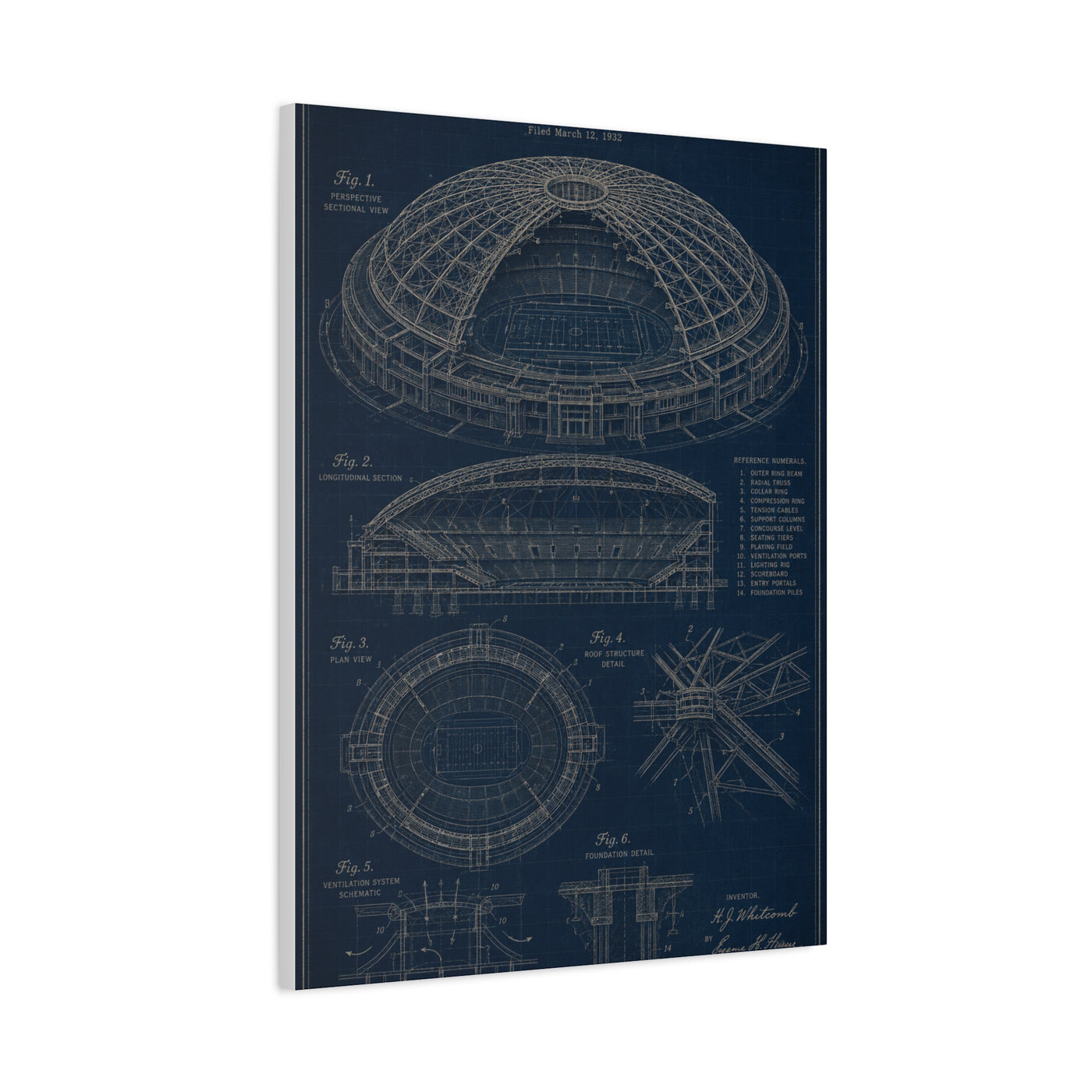 All Weather Stadium Blueprint Sports Wall Art & Canvas Print
