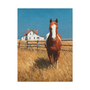 Chestnut Horse Farm Meadow Wall Art & Canvas Print