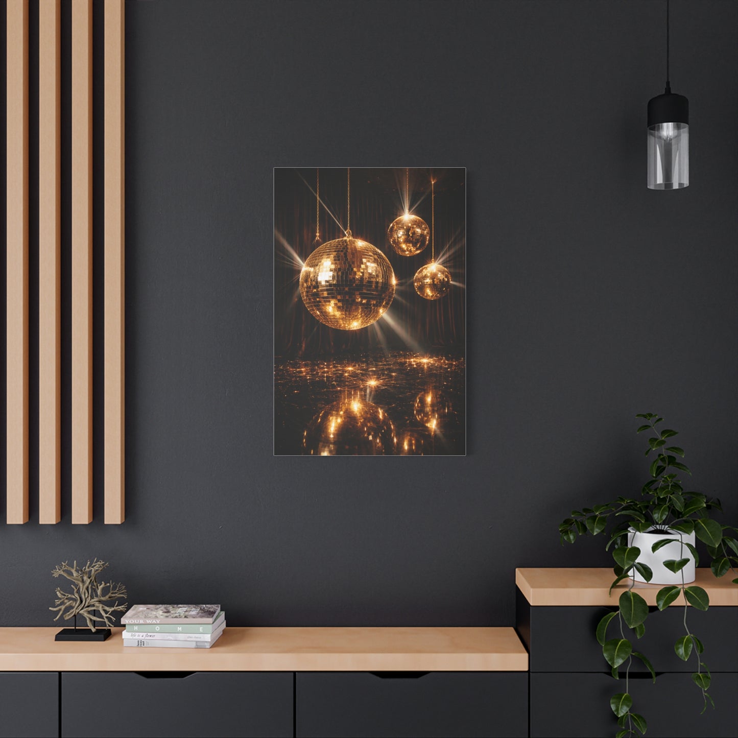 Golden Disco Ball Glamour Wall Art & Canvas Print