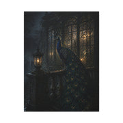 Gothic Night Peacock Balcony Wall Art & Canvas Print