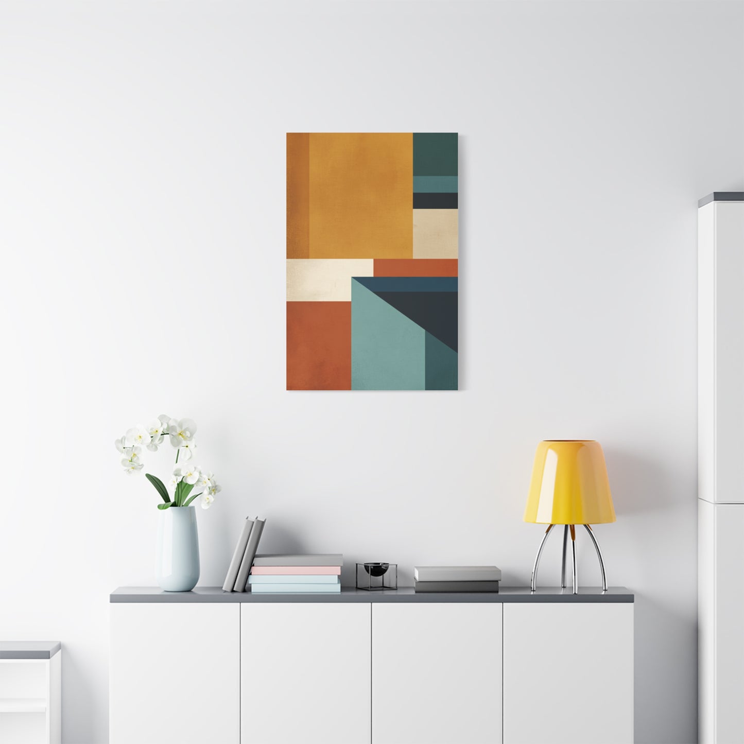 Mid Century Modern Geometric Color Block Wall Art & Canvas Print